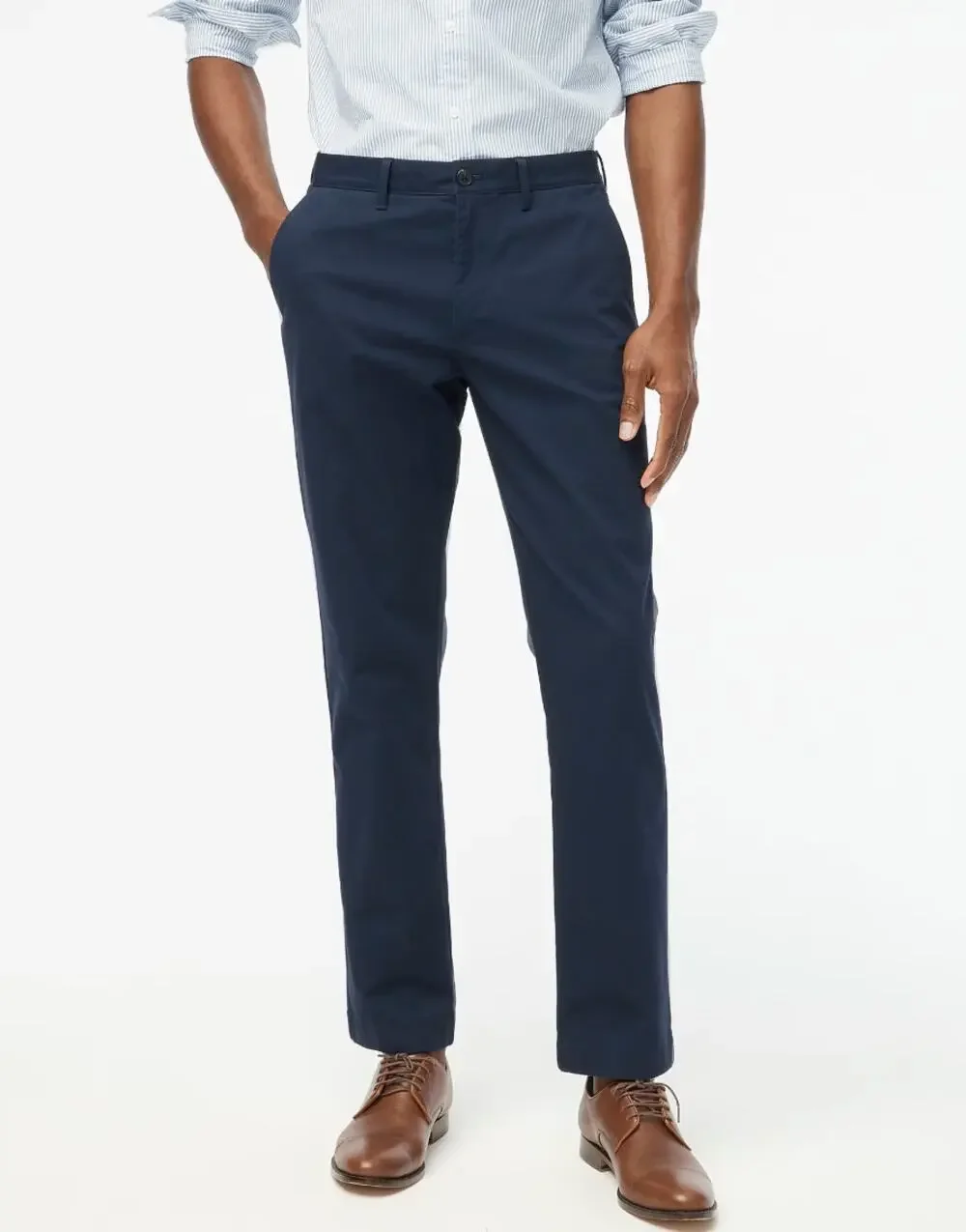 J.Crew Straight Fit TruTemp365 Chino Cotton Blend Pant Mens Navy W 36 L 32 NWT